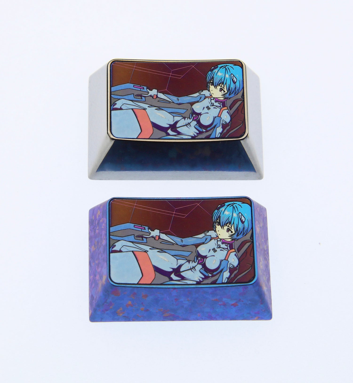 EVA, Ayanami Rei, 1.5U titanium alloy personalized keycaps, metal keycaps around anime and game characters