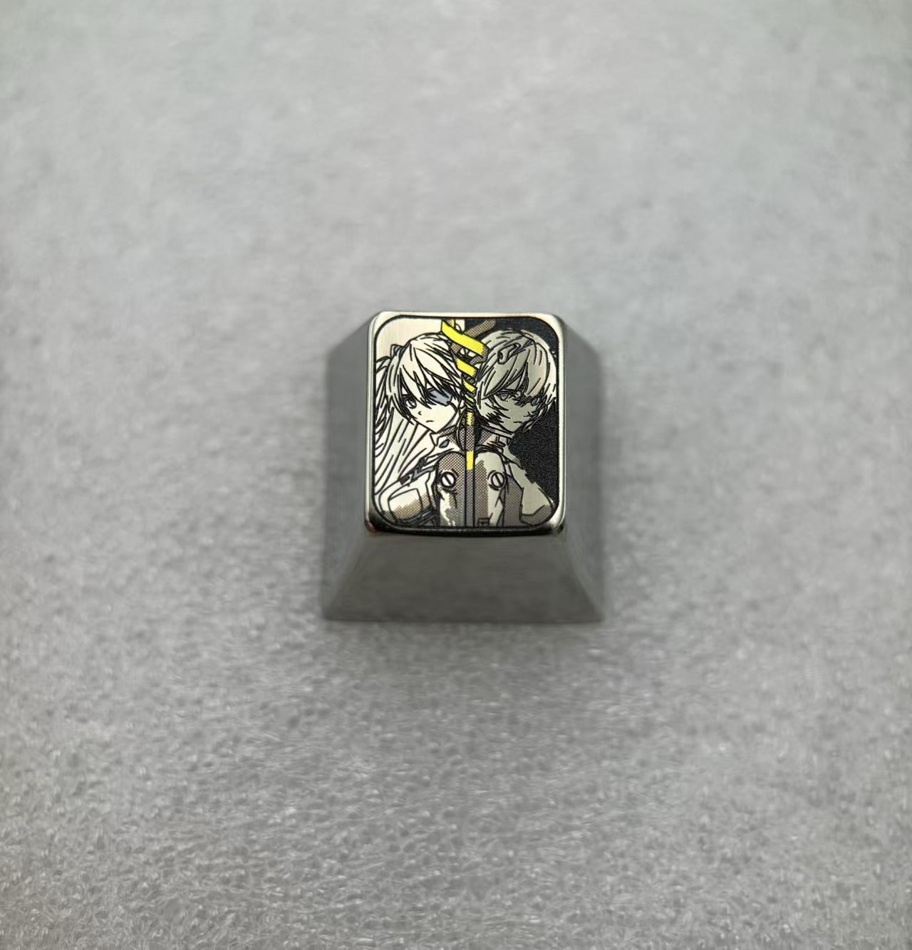 EVA, Ayanami Rei, Asuka, Spear of Longinus, 1U titanium alloy personalized keycaps, metal carved personalized keycaps