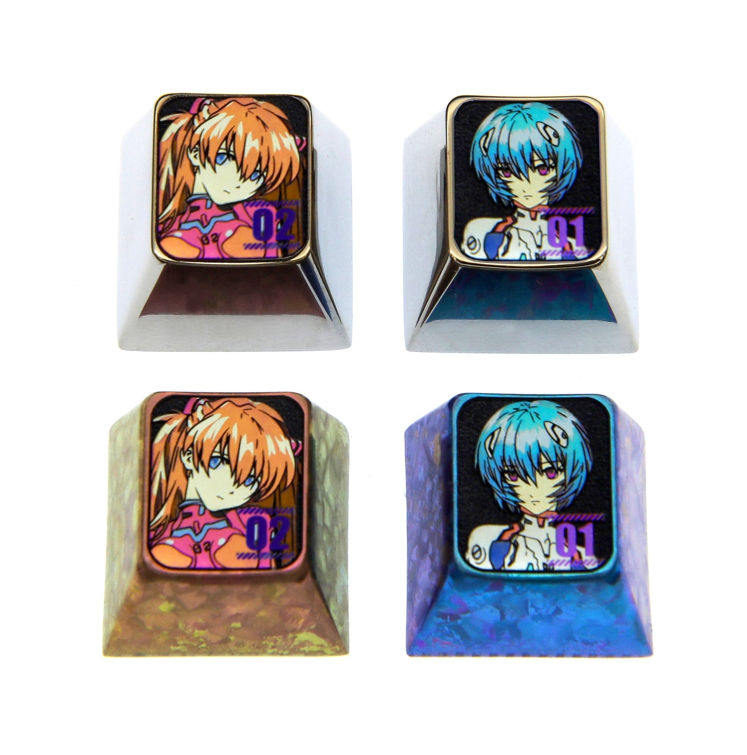 EVA, Number key series 1U titanium alloy personalized keycaps, metal keycaps around anime characters