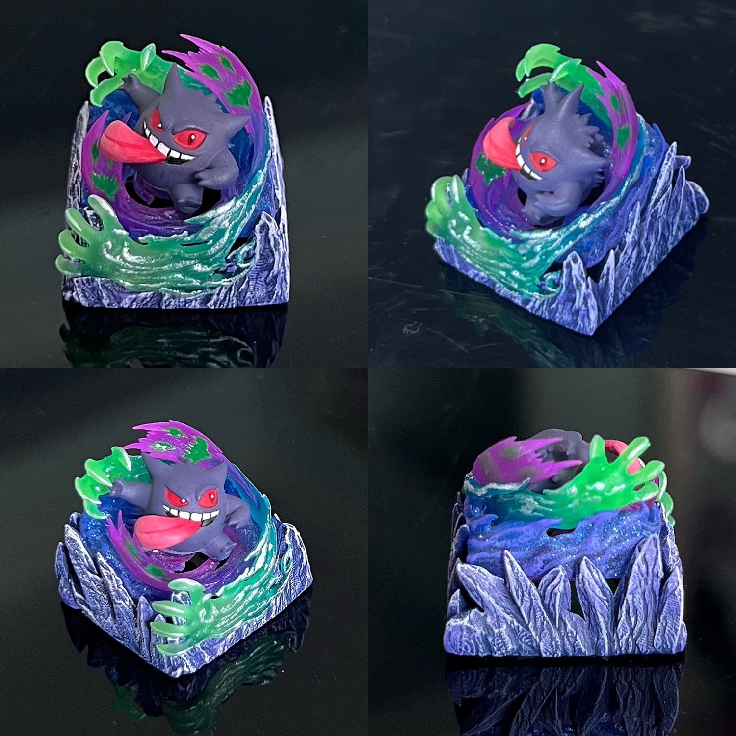 gengar, Three colors, 13 styles, Crystal drops of glue personalized keycaps, game anime art keycaps, decorative keycaps