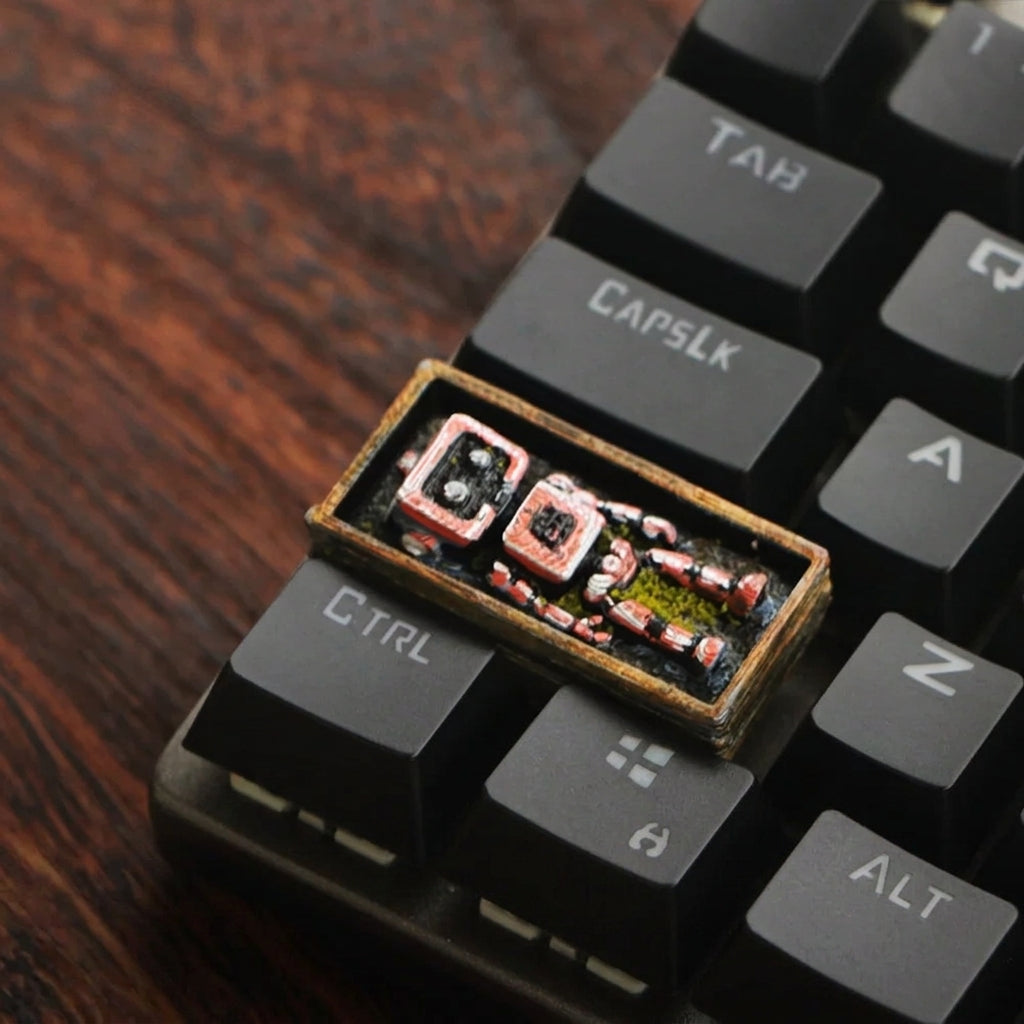 Robot Tomb, Resin 3D Printer, Apocalypse Style Personalized Keycaps, Mechanical Keyboard Creative Decorative Keycaps
