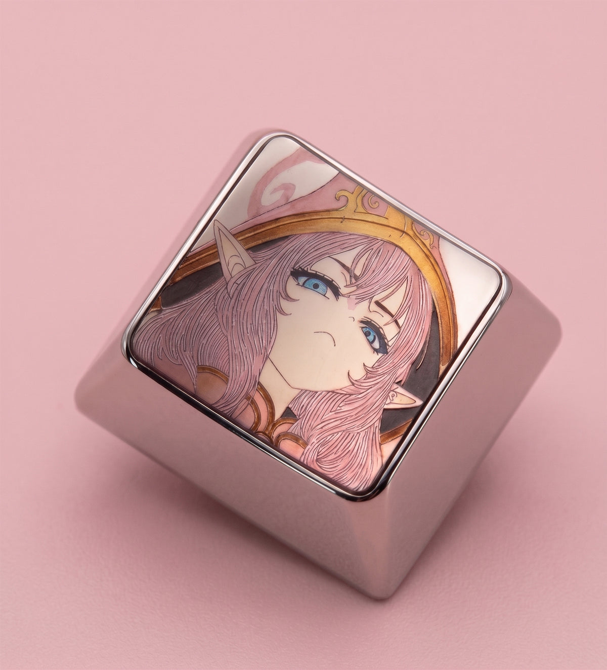League of Legends the Fae Sorceress 1.25 U titanium alloy metal personalized keycaps, anime and game character peripheral products, decorative keycaps.