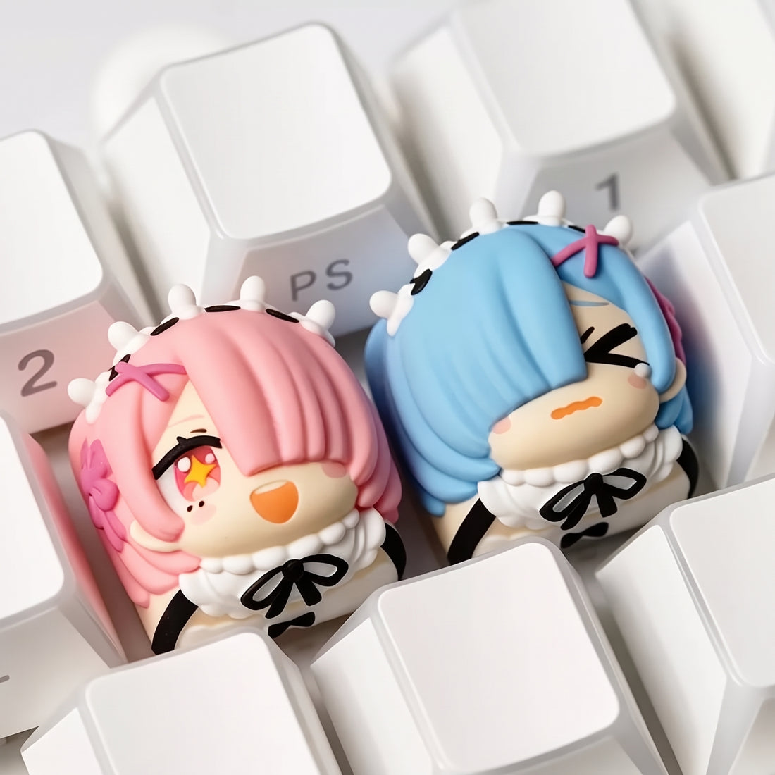 Re:Life in a different world from zero,Rem, resin molded personalized keycaps, mechanical keyboard resin decorative keycaps