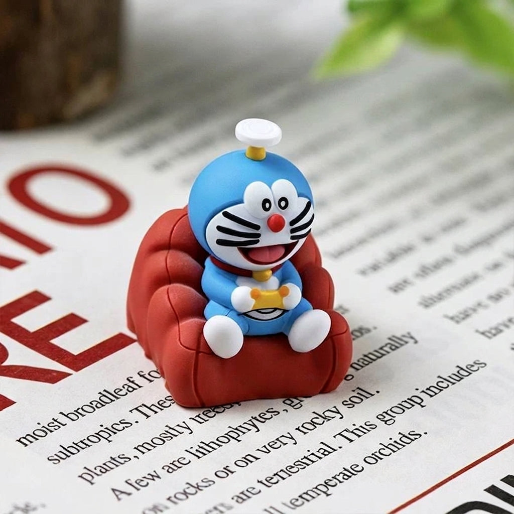 Doraemon, Multi colored resin one-piece molded personalized keycaps, mechanical keyboard resin decorative keycaps