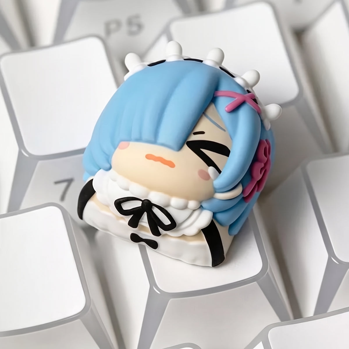 Re:Life in a different world from zero,Rem, resin molded personalized keycaps, mechanical keyboard resin decorative keycaps