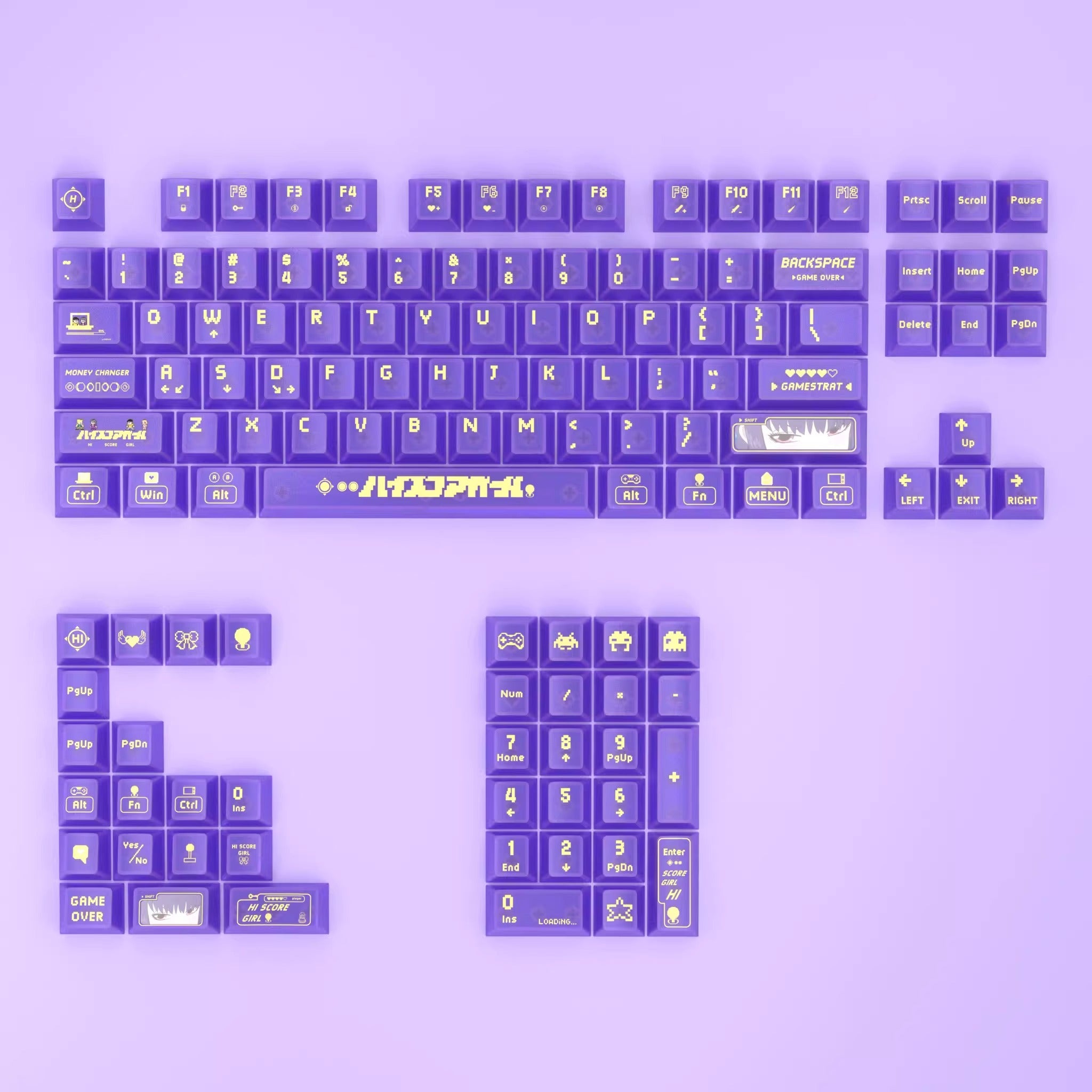 High Score Girl themed keycaps, PBT PC material, sublimation technology, animation cartoon decoration keycap set