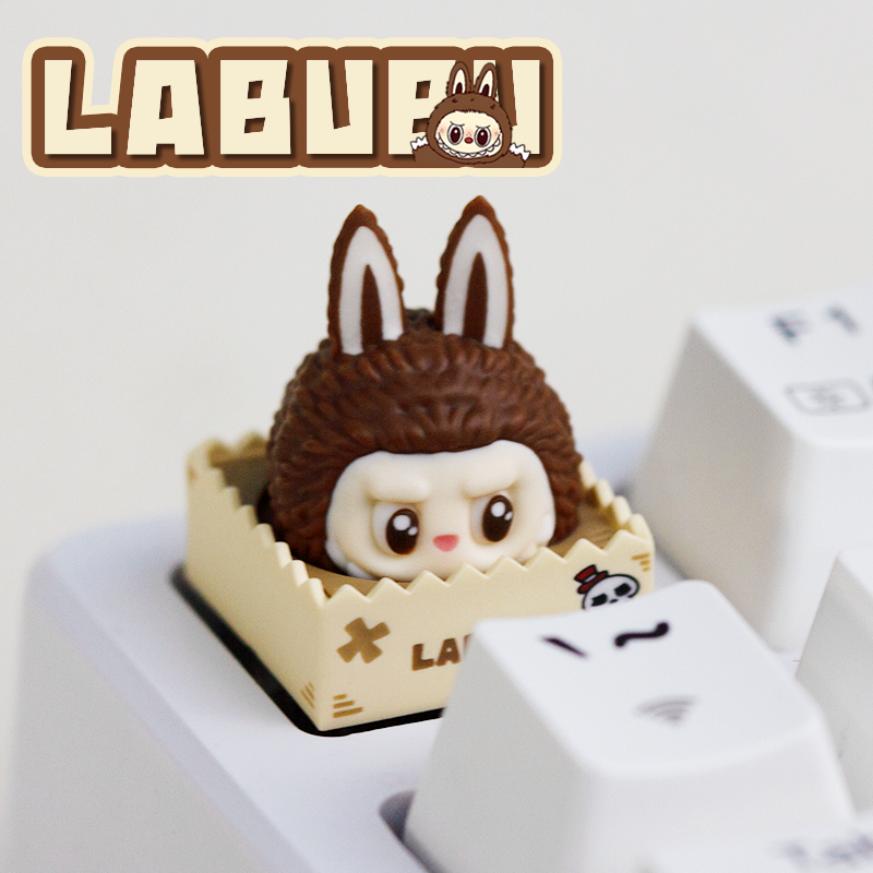 LABUBU, Multi colored resin hand molded keycaps, trendy toy peripheral products, personalized keycaps, creative keycaps