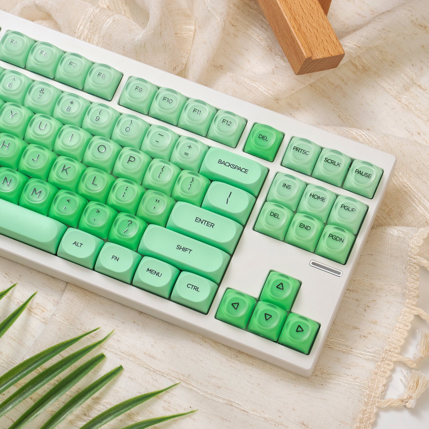 MOA High Green Jelly Cloud Gradient Keycap PBT+PC Cute Spherical Keycap Set