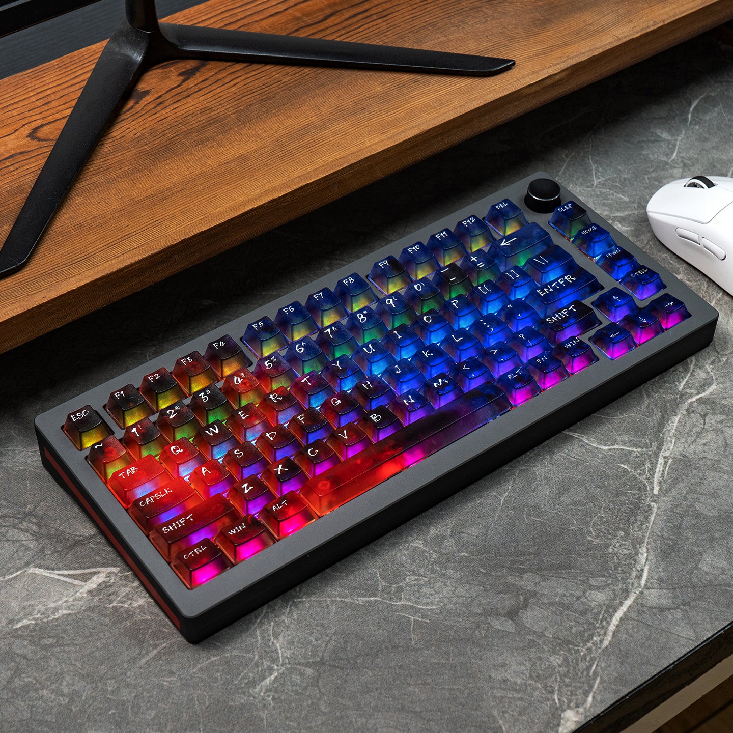 Dreamy Gradient Dyeing Series 5-sided Mist Transparent, Mechanical Keyboard Keycaps, PBT Original Factory Height
