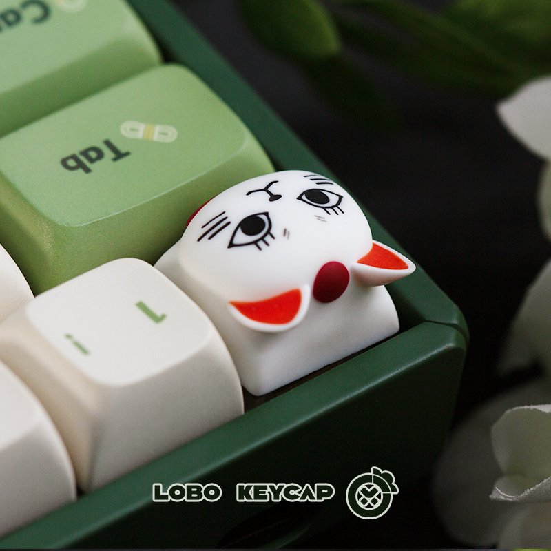 DAN DA DAN, Lucky Cat, multi-color resin personalized keycaps, handmade creative anime and game character peripheral keycaps
