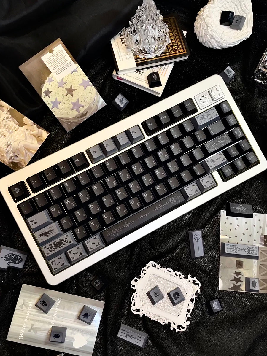 Mysterious subject themed keycap set, PBT original factory five sided heat sublimation customized keyboard personalized keycap set