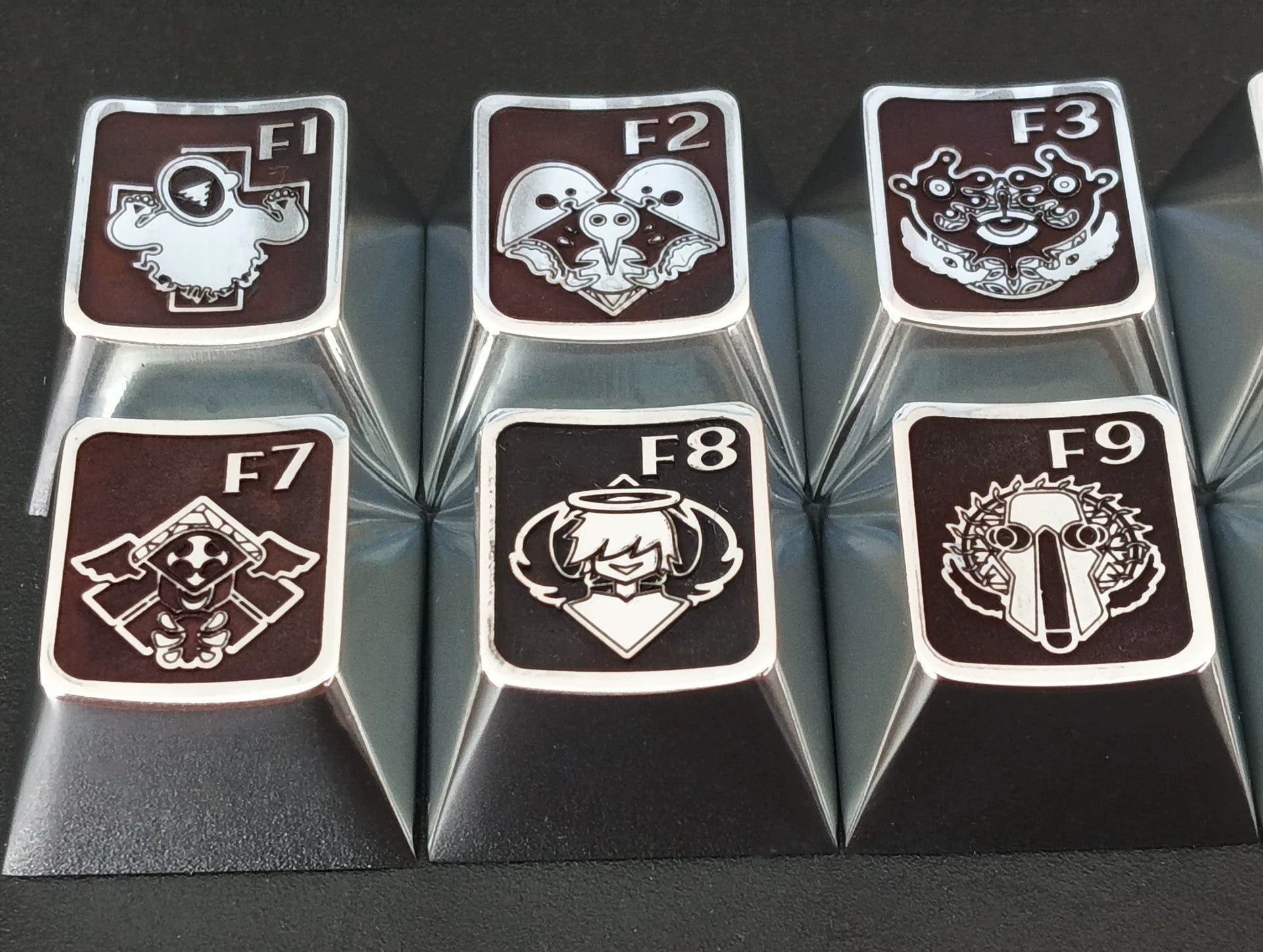 EVA,NEON GENESIS EVANGELION,Angel, A set of 12 F-zone (default zinc alloy) metal personalized keycaps, anime game monster villain metal keycaps.