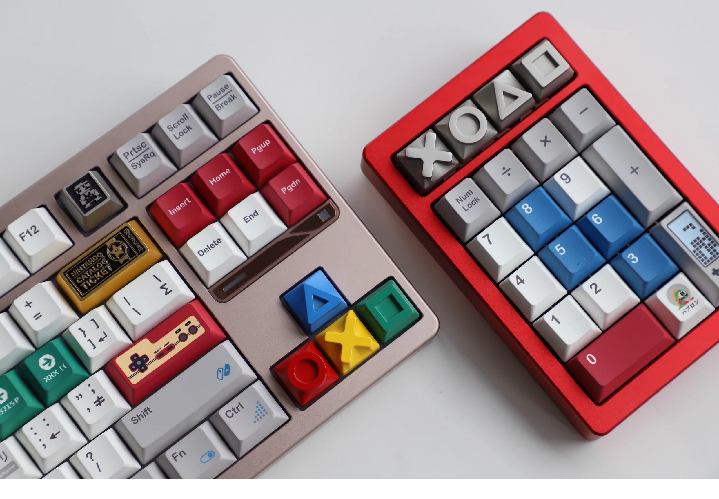 Metal keycaps, game console themed keycaps, mechanical keyboards, personalized keycaps, all metal game console keycaps, decorative keycaps
