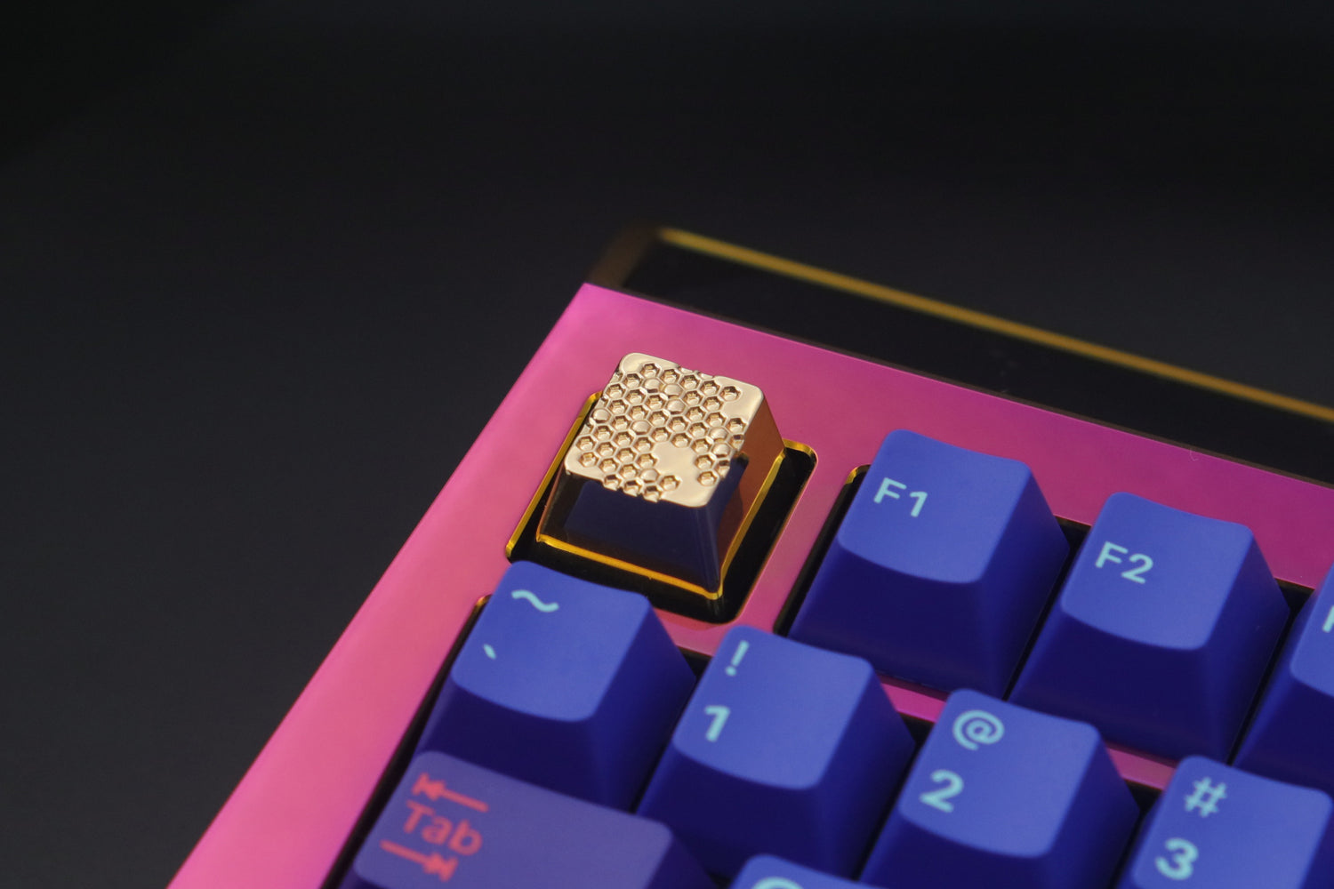 Prism honeycomb geometric art illusion silver plated zinc aluminum alloy metal personalized keycaps