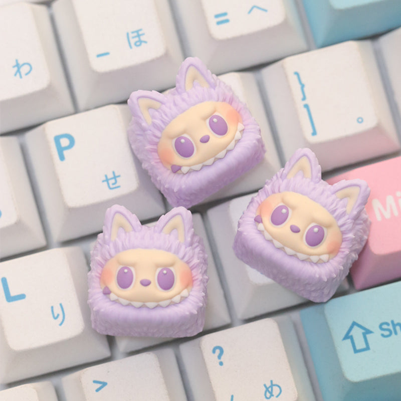 LABUBU, Multi colored resin molded personalized keycaps, trendy toy creative art keycaps
