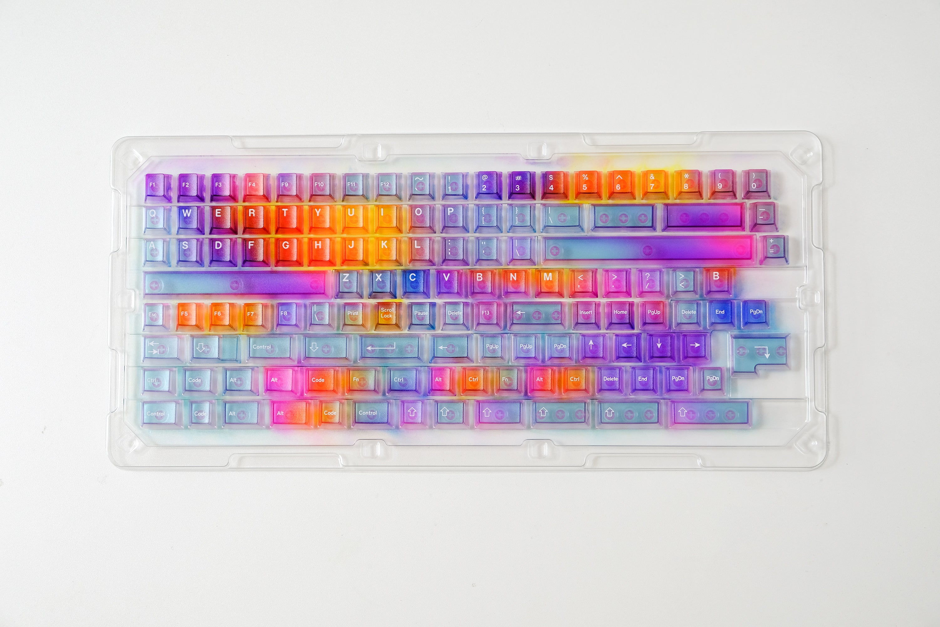 Gradient transparent PC material fog transparent keyboard keycaps customized ai3D technology factory height