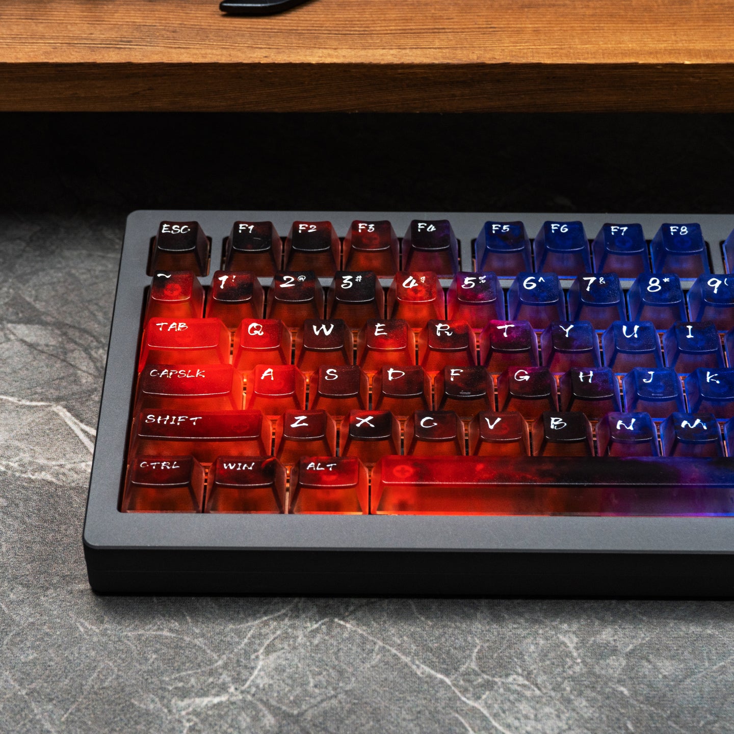 Dreamy Gradient Dyeing Series 5-sided Mist Transparent, Mechanical Keyboard Keycaps, PBT Original Factory Height