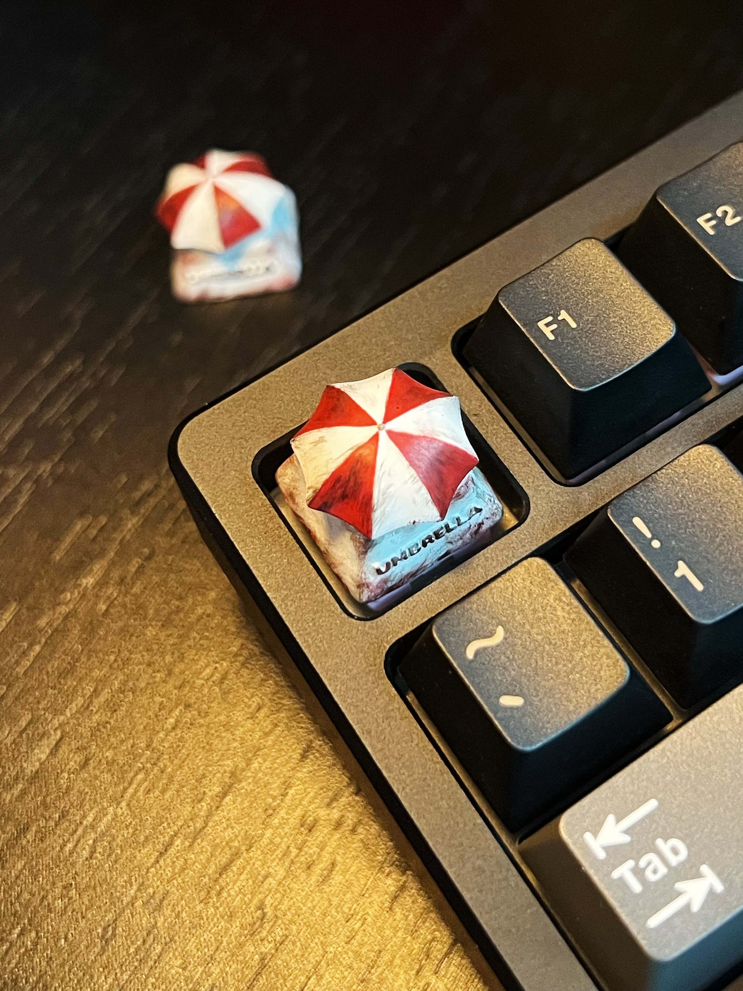 Biochemical crisis protection umbrella keycaps, personalized keycaps, three-dimensional creative rotating mechanical keycaps