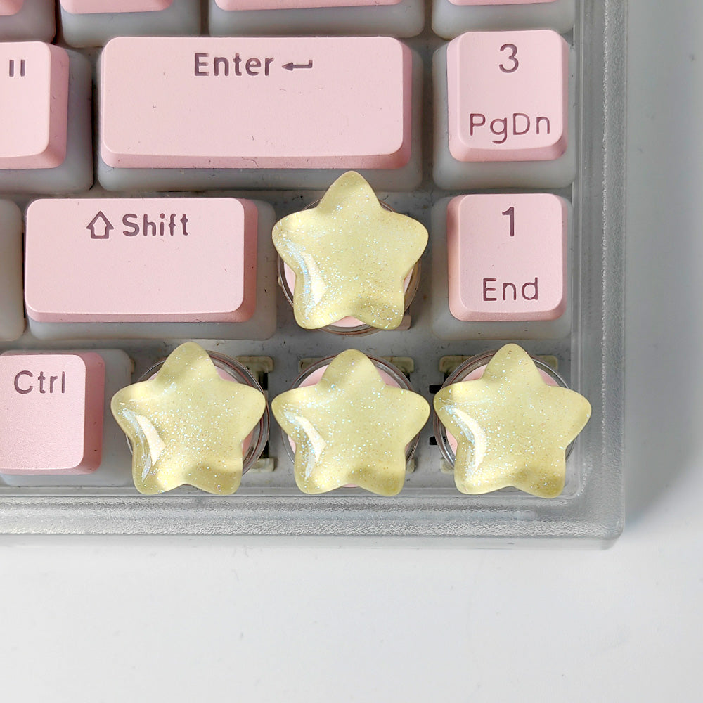 Four round stars, yellow translucent stars, three-dimensional positioning directional keys, mechanical keyboard dedicated keys