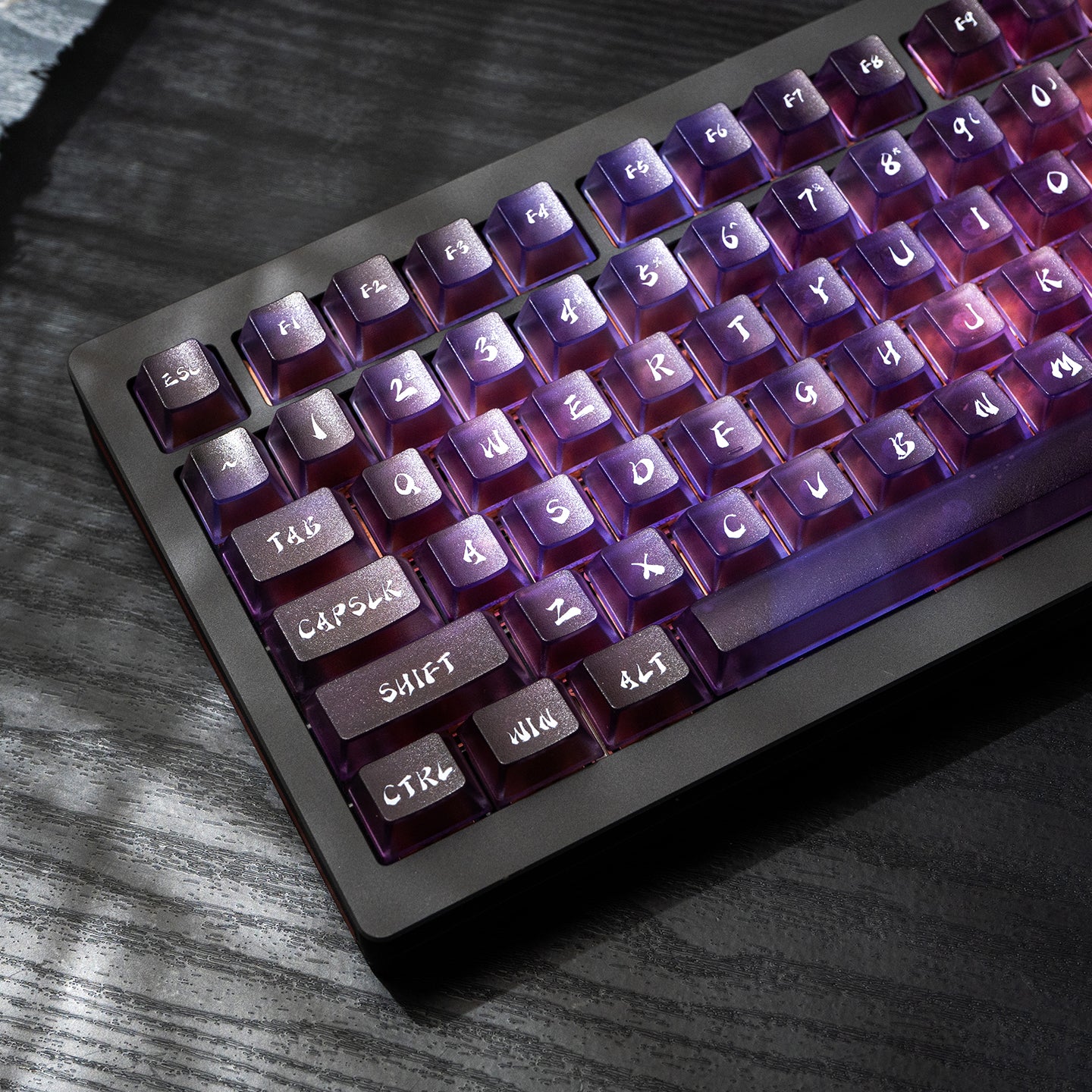 Dreamy Gradient Dyeing Series 5-sided Mist Transparent, Mechanical Keyboard Keycaps, PBT Original Factory Height