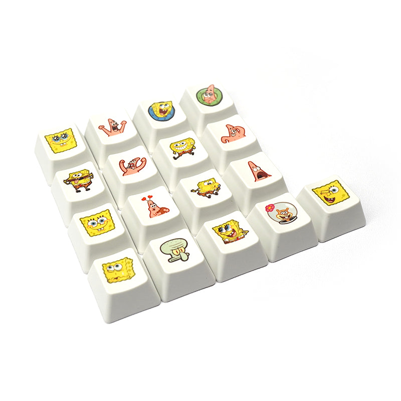 SpongeBob SquarePants, Heat Sublimation Personalized Pattern 1U, PTB Material Personalized Decorative Keycap Set