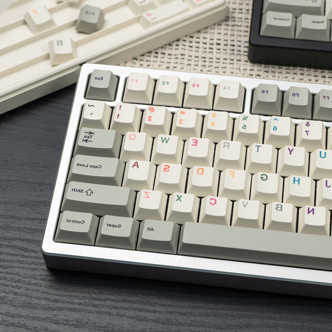 Vintage Grey Mirror Keycaps Complete Set PBT Heat Sublimation Customization Original Factory Height