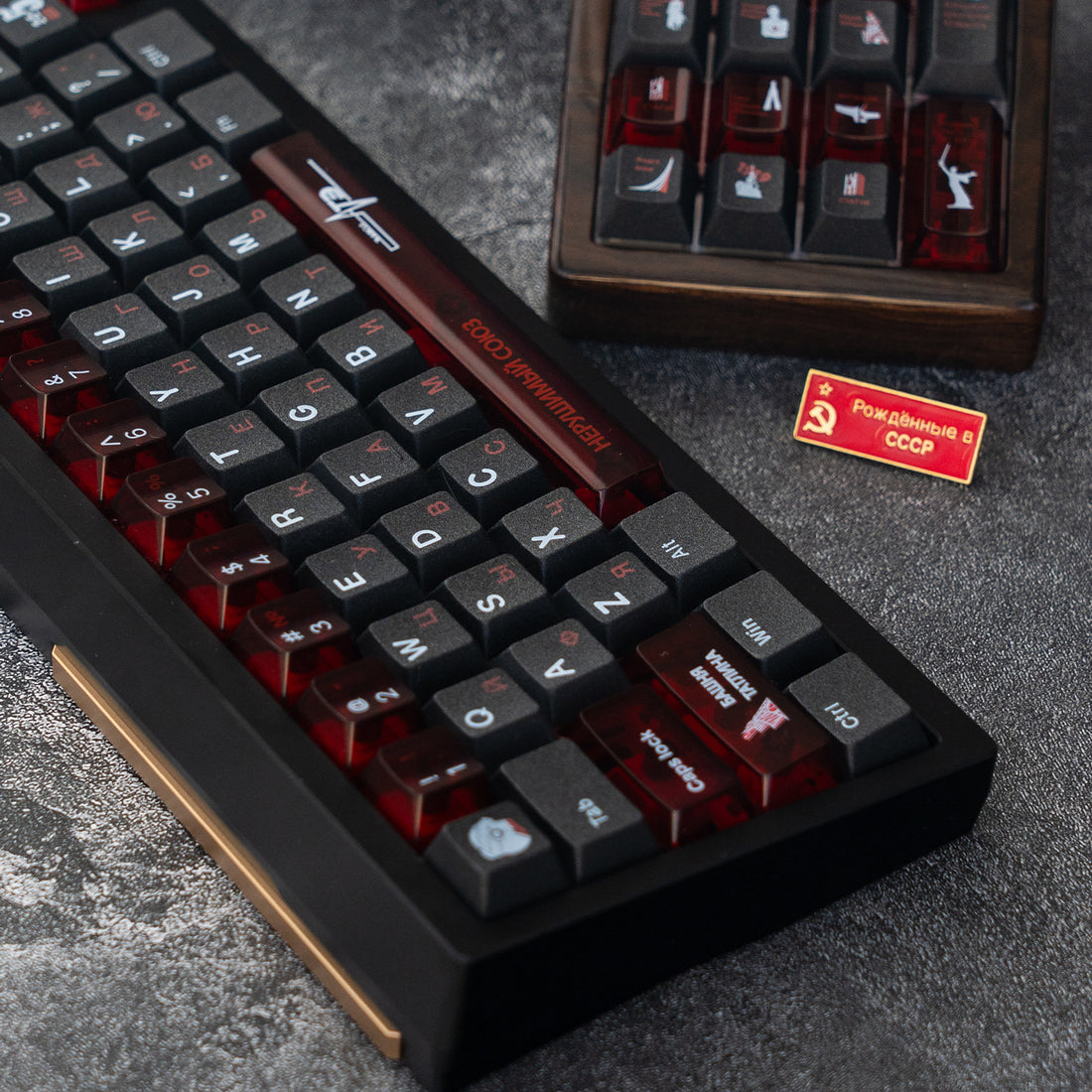 Original Design "Soviet" Theme Mechanical Keyboard Keycap Complete Set PBT Thermal Sublimation Original Factory Highly Personalized Keycap Set