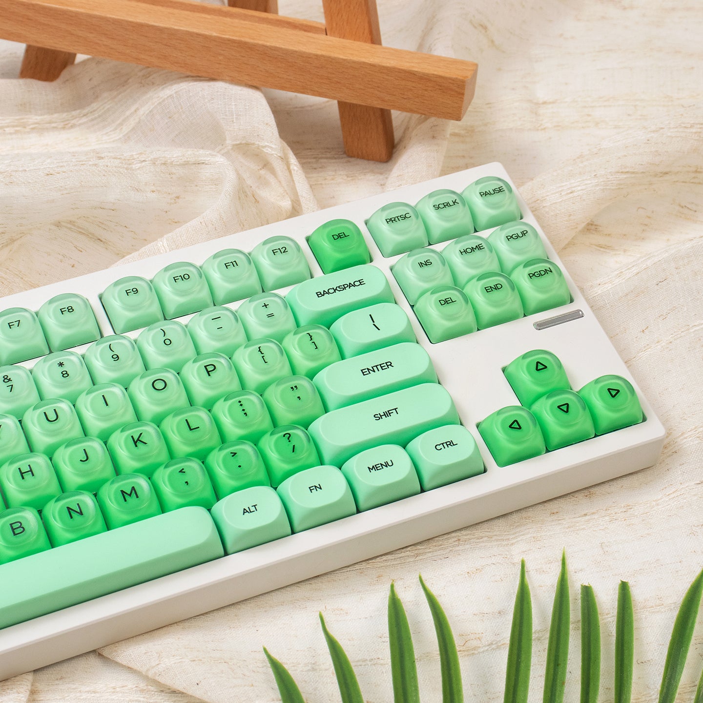 MOA High Green Jelly Cloud Gradient Keycap PBT+PC Cute Spherical Keycap Set