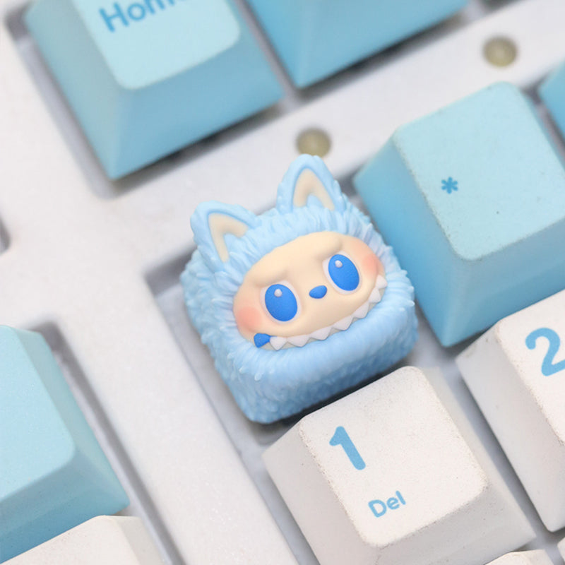 LABUBU, Multi colored resin molded personalized keycaps, trendy toy creative art keycaps