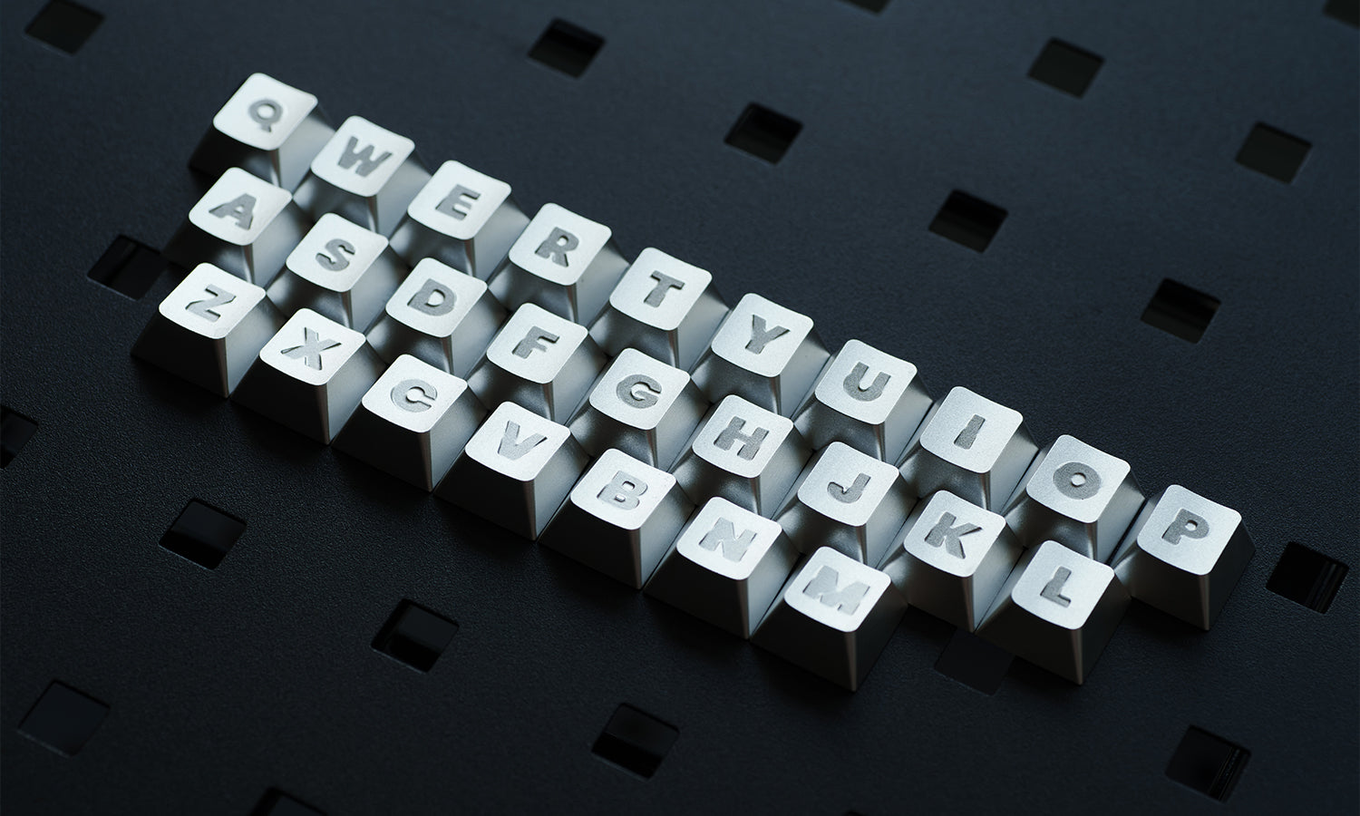 ROTOR mirror inspired aluminum alloy letter keycap set with 27 CNC machined anodized customized personalized keycap letter sets