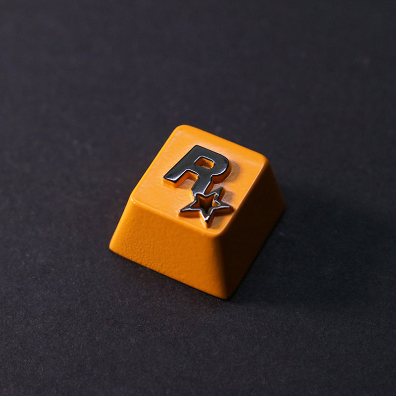 Rockstar Games peripheral company logo icon, zinc aluminum alloy metal mechanical keyboard, personalized translucent keycap