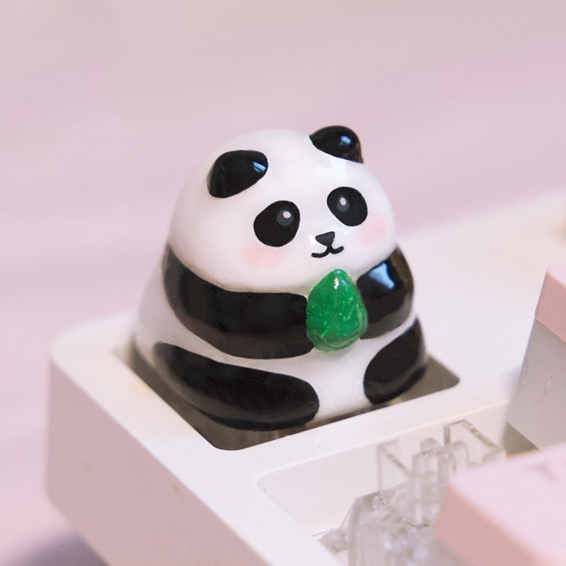 Honest giant panda, resin personalized keycaps, keyboard decorative keycaps.