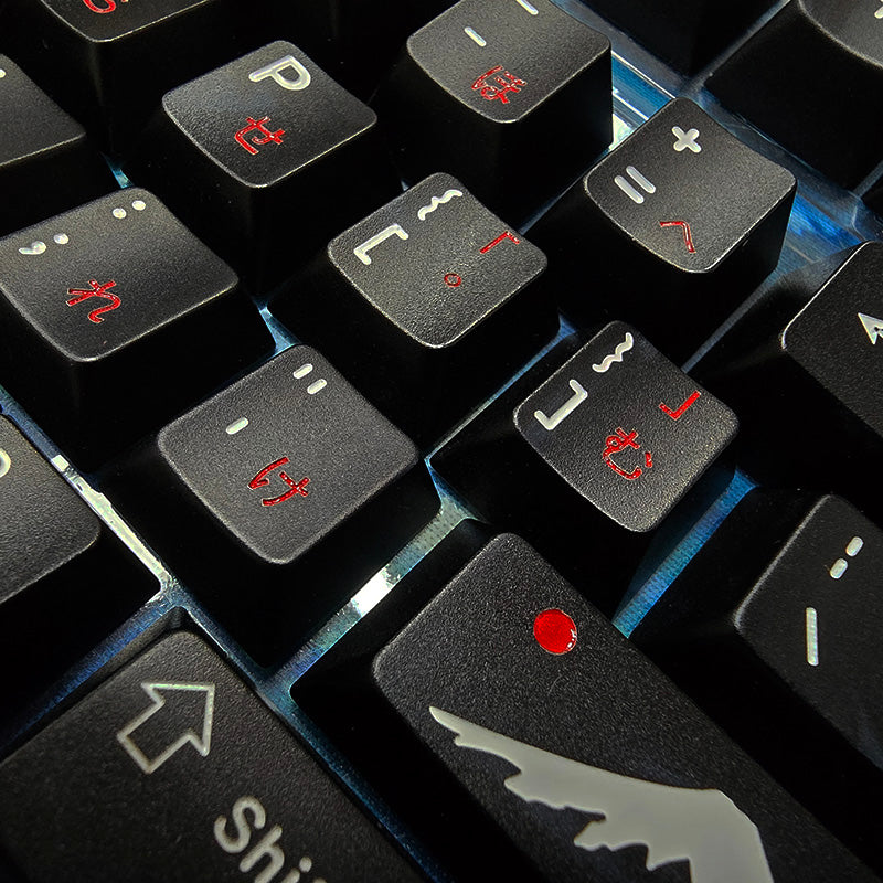 White on Black+special characters, aluminum alloy CNC, enamel coloring, all metal personalized keycaps, metal keycap set