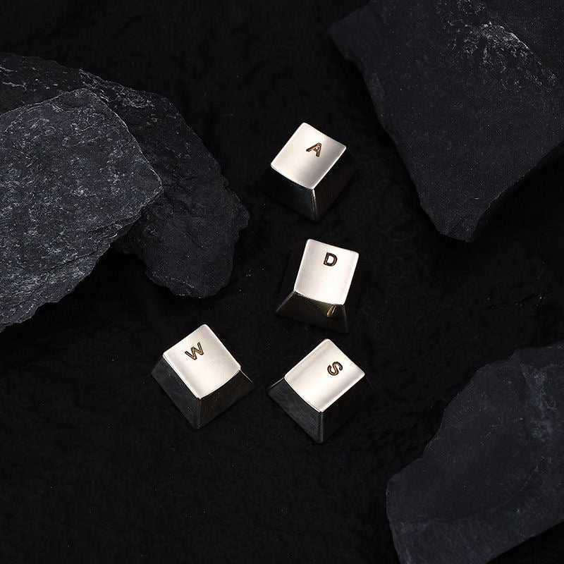 Wasd key position pure copper personalized engraved keycaps mechanical keyboard OEM height metal material decorative keycaps