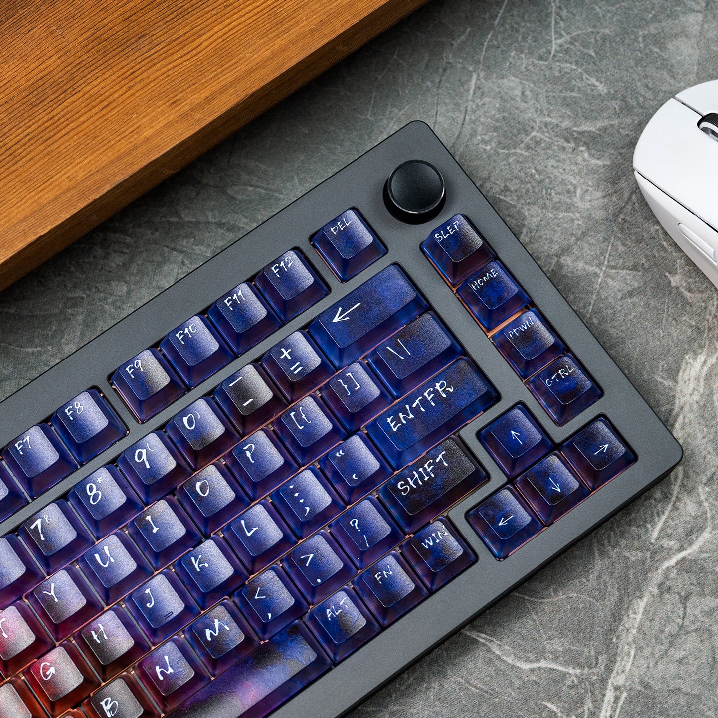 Dreamy Gradient Dyeing Series 5-sided Mist Transparent, Mechanical Keyboard Keycaps, PBT Original Factory Height