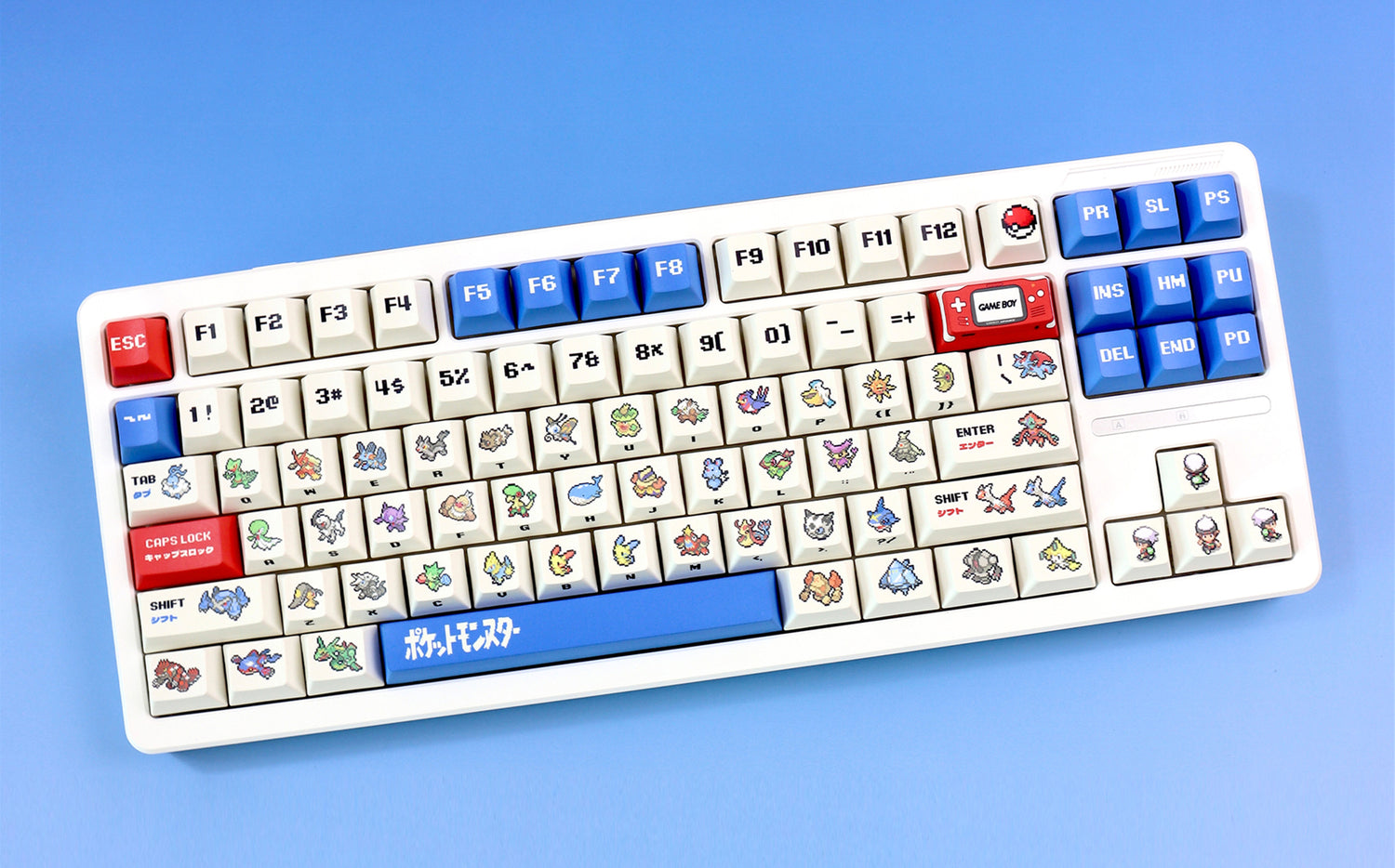 Pok é mon Theme Set Personalized Keycaps, Cute Pixel Style Mechanical Keyboard Cap PBT Five sided Heat Sublimation Original Factory Height