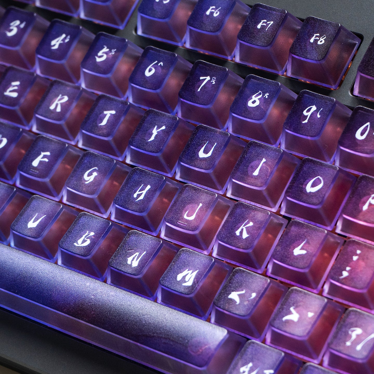 Dreamy Gradient Dyeing Series 5-sided Mist Transparent, Mechanical Keyboard Keycaps, PBT Original Factory Height