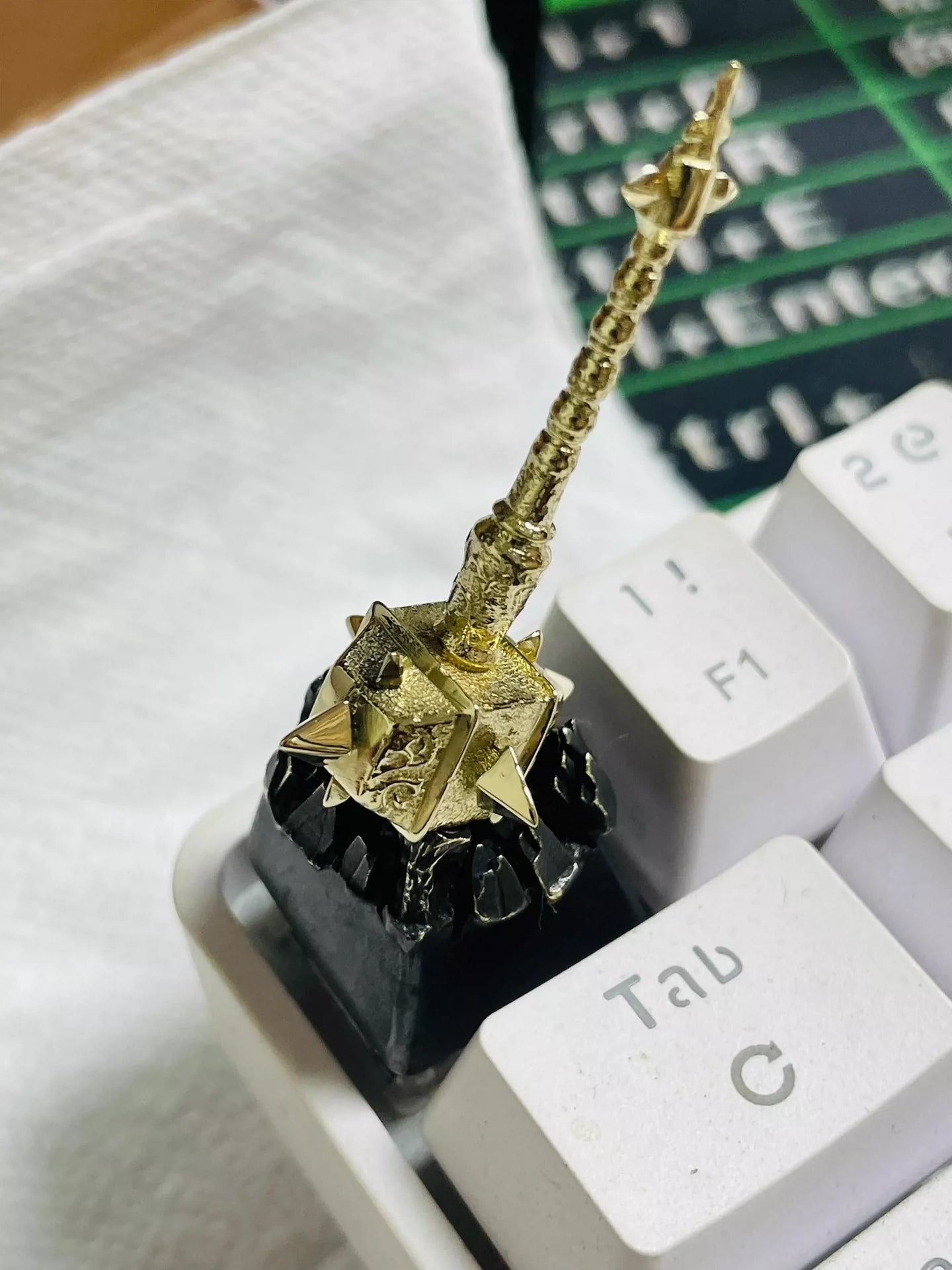 World of Warcraft, Sulfuras, Hand of Ragnaros, White copper personalized keycaps, metal keycaps for gaming peripherals