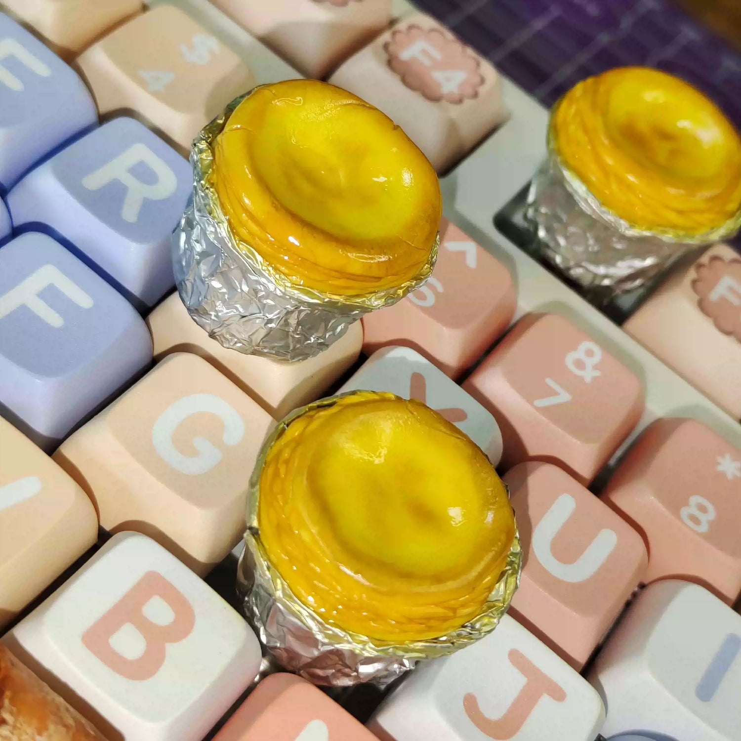 Food Collection, Handmade Resin Clay, Stone Plastic Clay, Personalized Keycaps, Artisankeycaps, Mechanical Keyboard Decorative Keycaps.