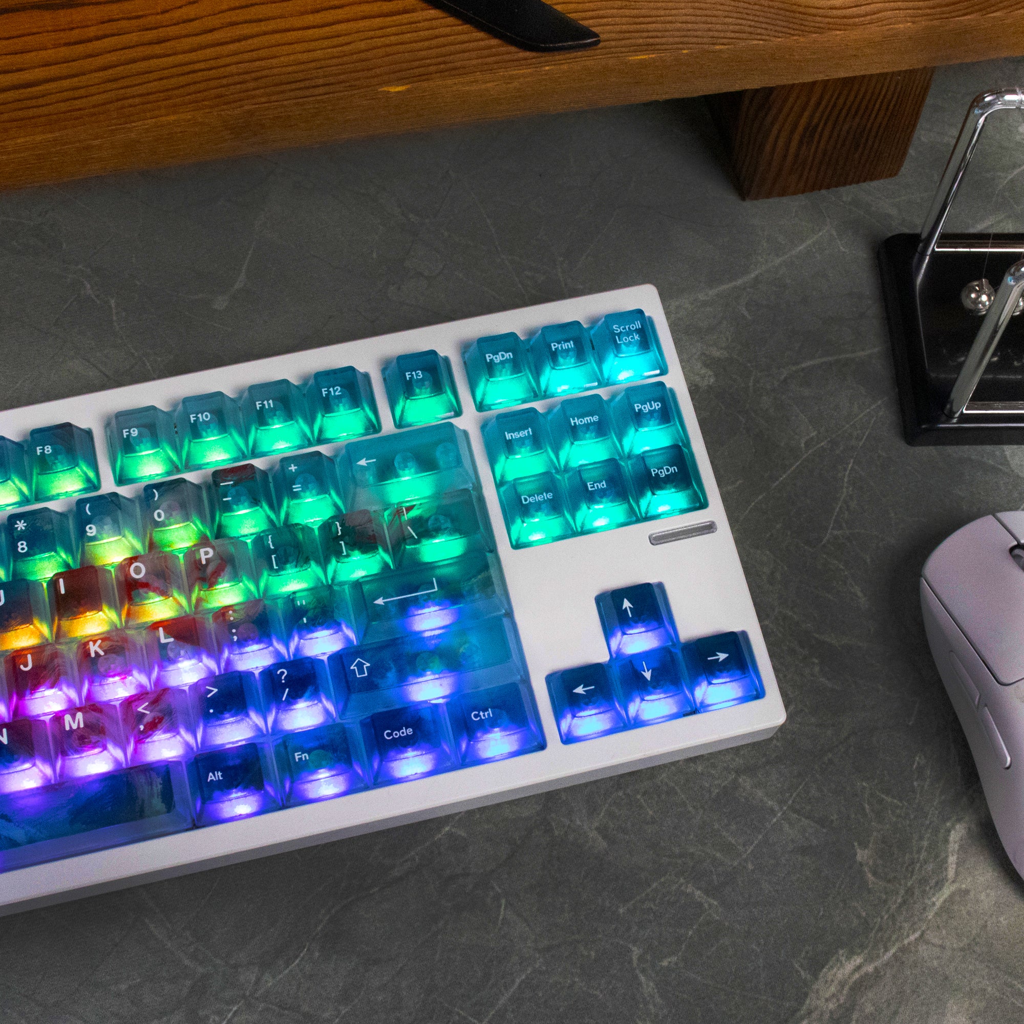 Gradient transparent PC material fog transparent keyboard keycaps customized ai3D technology factory height