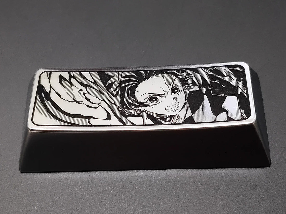 Demon Slayer: Kimetsu No Yaiba, Kamado Tanjirou, 2.25U metal personalized keycaps (zinc alloy/titanium alloy), anime, gaming, cultural decoration, art keycaps