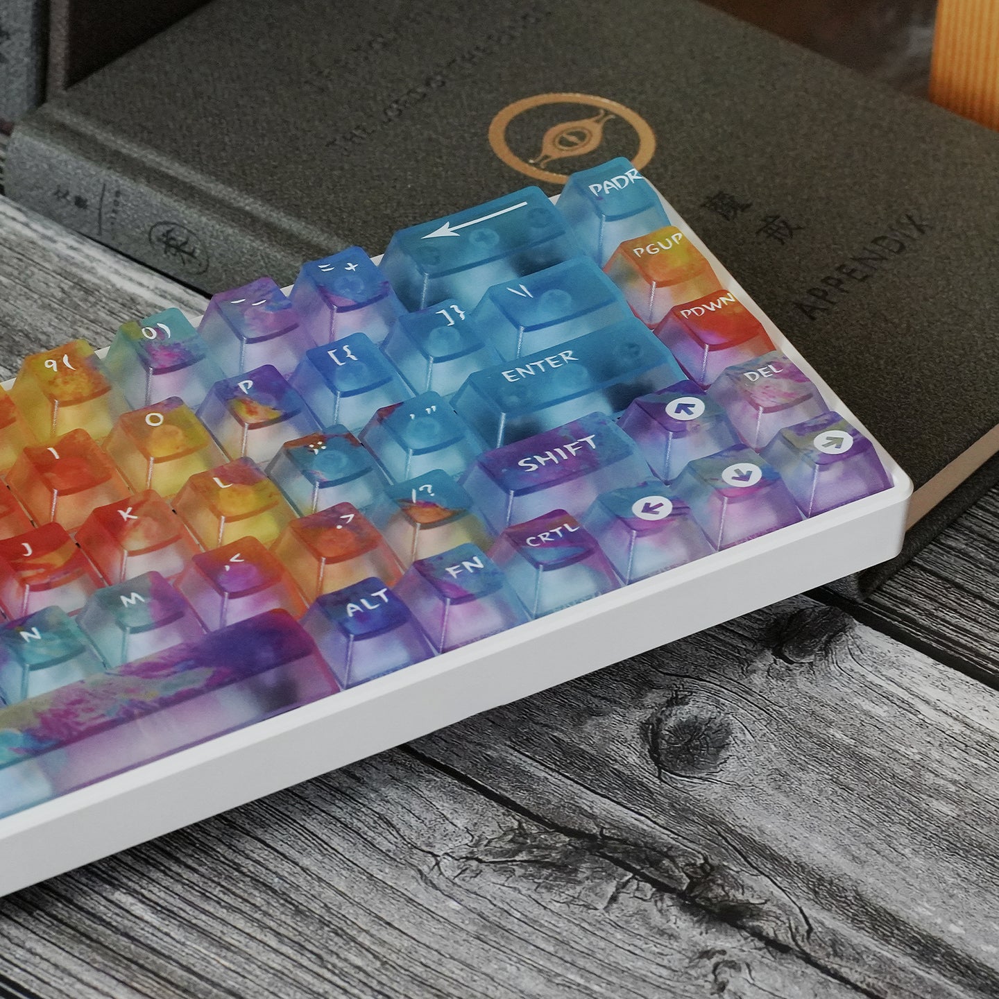 Dreamy Gradient Dyeing Series 5-sided Mist Transparent, Mechanical Keyboard Keycaps, PBT Original Factory Height