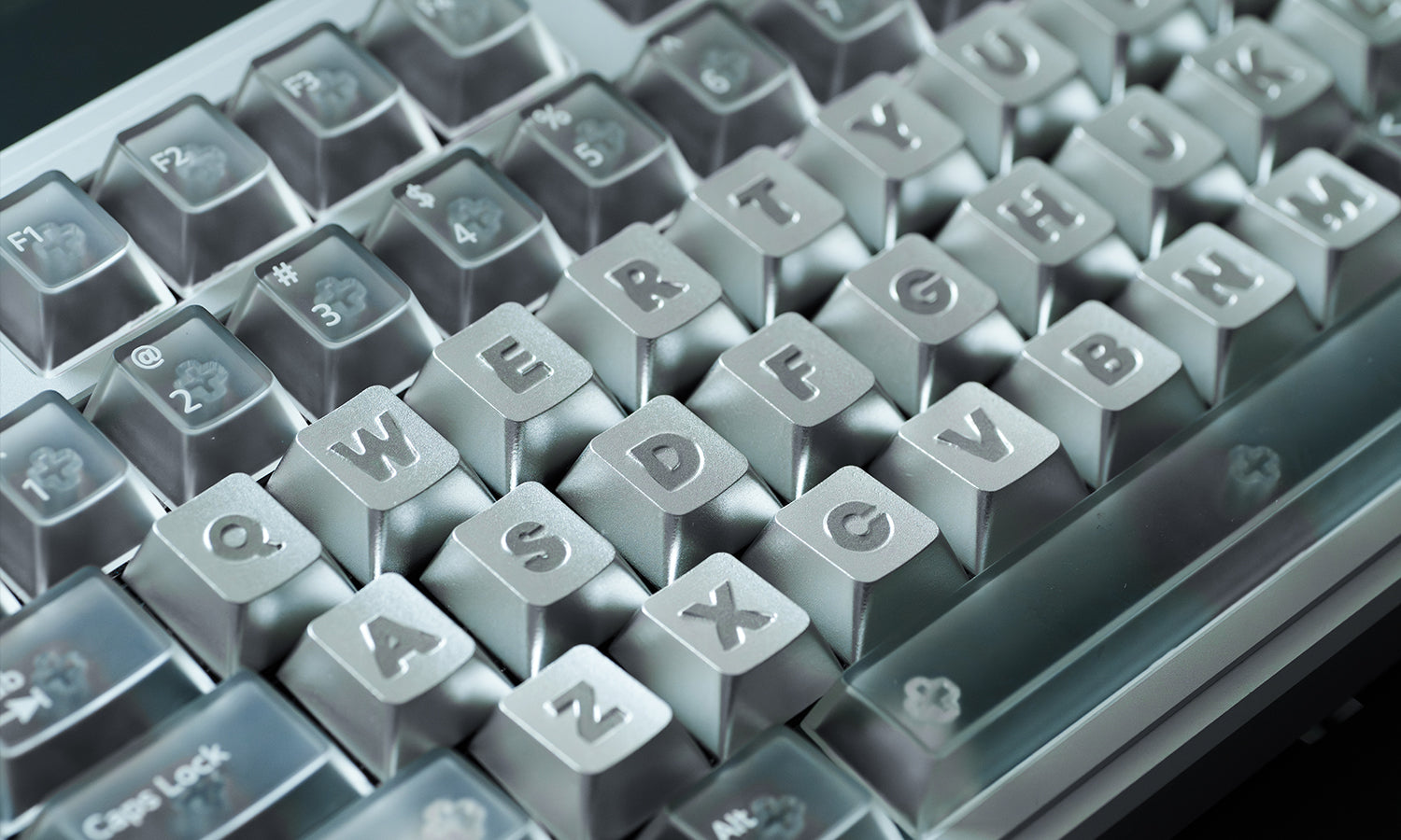 ROTOR mirror inspired aluminum alloy letter keycap set with 27 CNC machined anodized customized personalized keycap letter sets