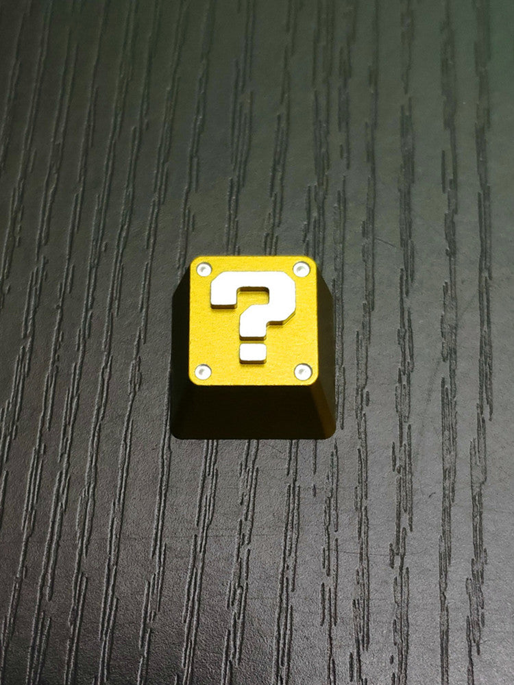 Super Mario question mark personalized metal keycaps mechanical keyboard peripherals creative anodized aluminum alloy keys