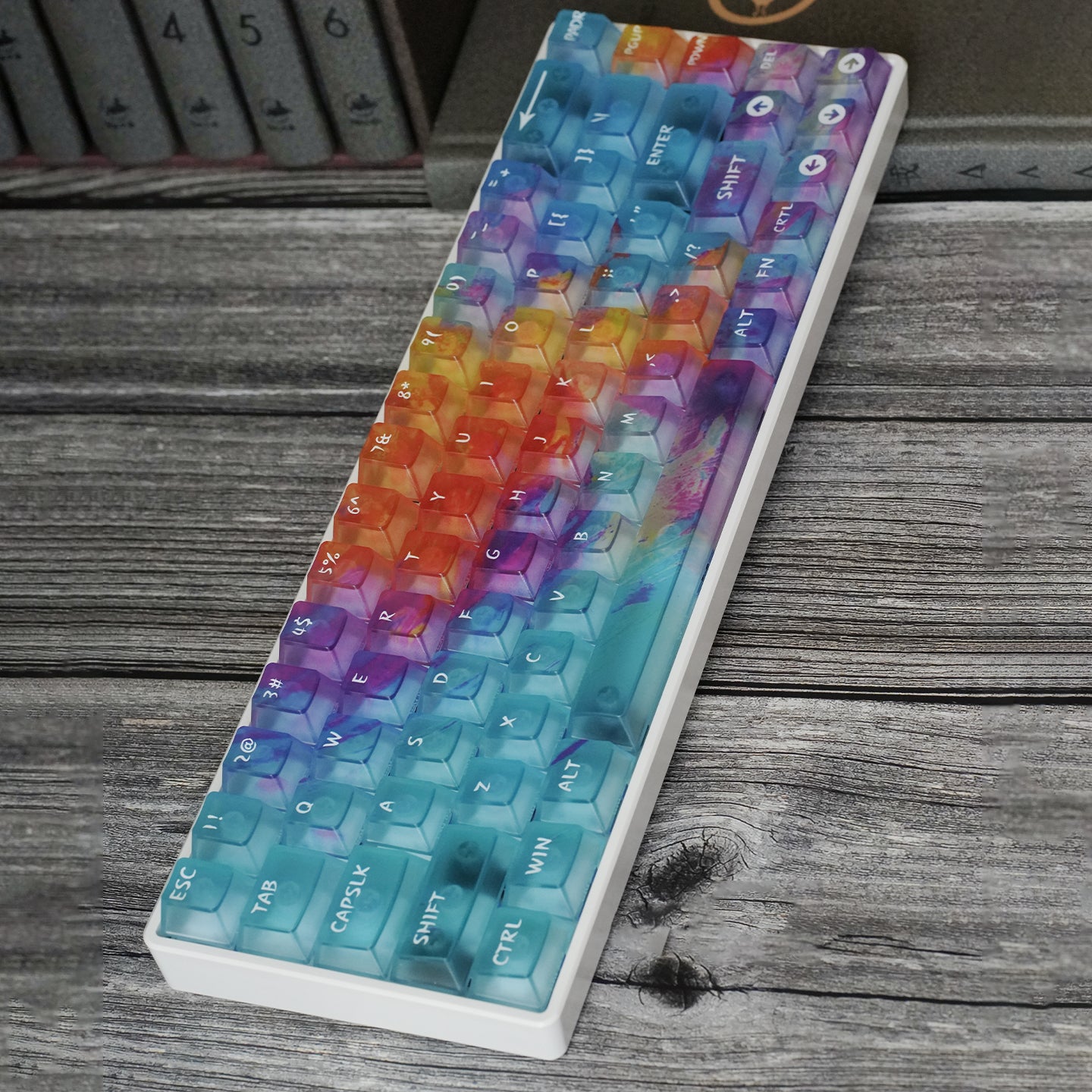Dreamy Gradient Dyeing Series 5-sided Mist Transparent, Mechanical Keyboard Keycaps, PBT Original Factory Height