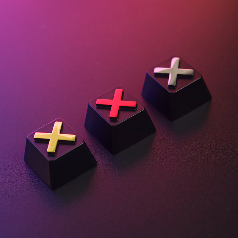 ESC Supplementary Key Gold Red Cross X Symbol Zinc Aluminum Metal Personalized Key Cap R4 Height