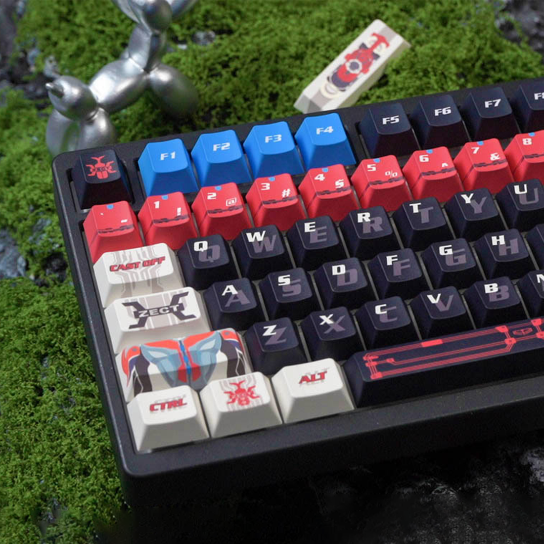 Masked Rider Kabuto mechanical keyboard keycaps anime personality PBT heat sublimation original factory height set keycaps.