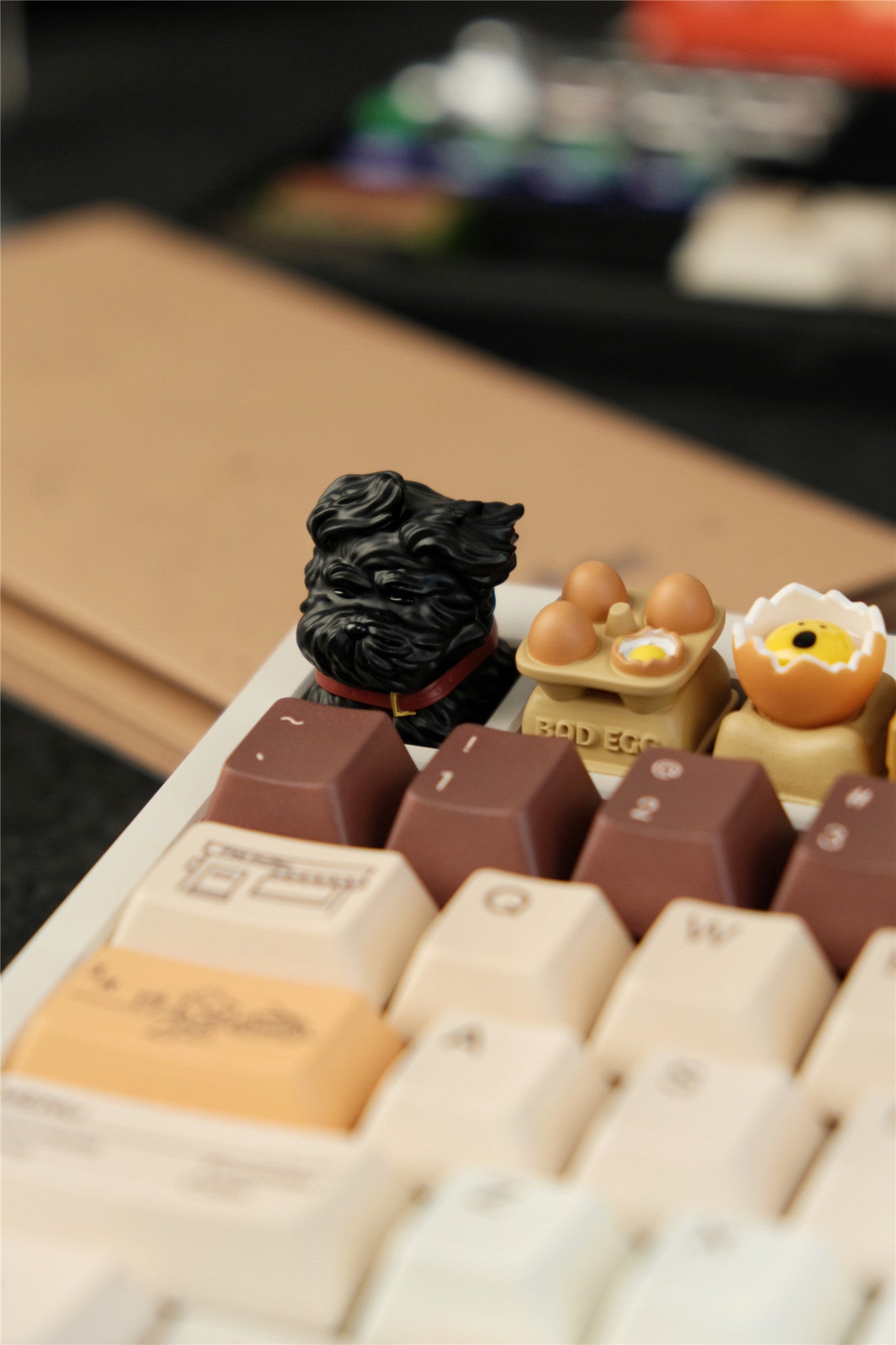 Messy puppy Schnauzer personality keycaps, resin personality keycaps, decorative keycaps,Maltese