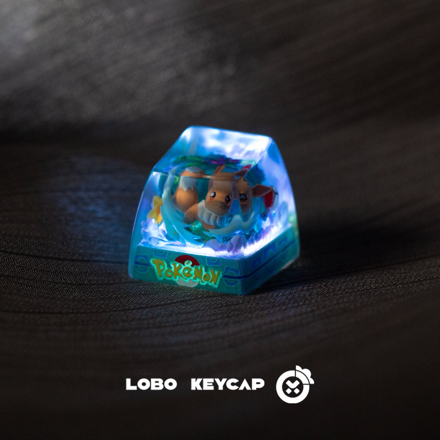 Pok é mon, Eevee,1UCrystal drops of glue personalized keycaps, Cute style resin keycaps
