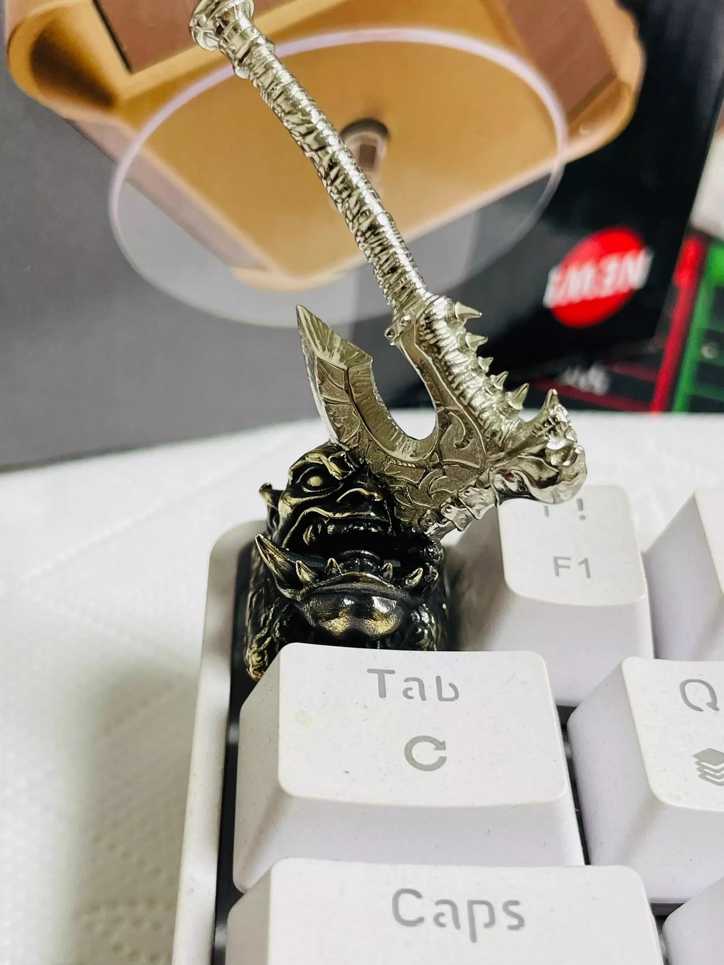 World of Warcraft, Gorehowl, White copper metal personalized keycaps, game peripherals, mechanical keyboard keycaps